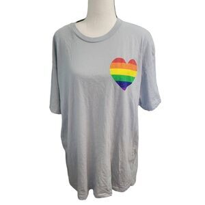 Pride Heart Flag Tee Shirt Size XL Unisex Soft Cotton-Poly Blend